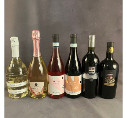 Italiensk smagekasse Velenosi, bobler, rosé og rødvin